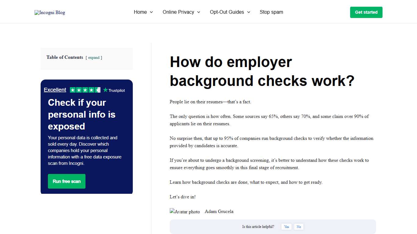 How do employer background checks work? [2026] | Incogni